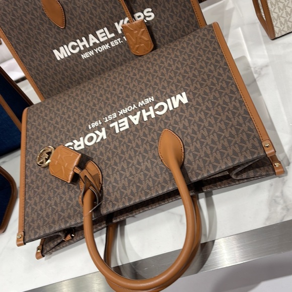 Michael Kors "Mirella" MD EW Tote Brown Shoulder Bag - 35F2G7ZT2B - Picture 7 of 16